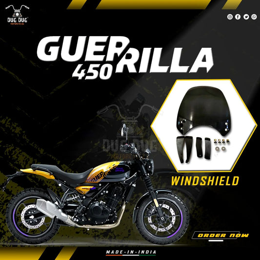 Guerrilla 450 Windshield Visor CNC Clamps Direct Fit - Tinted