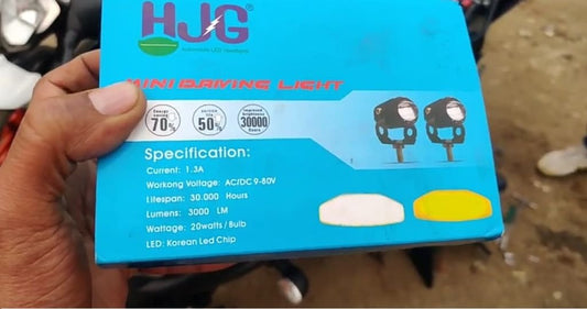 HJG Mini Driving Fog Lights for all Bikes | Royal Enfield | KTM | R15 | DOMINAR