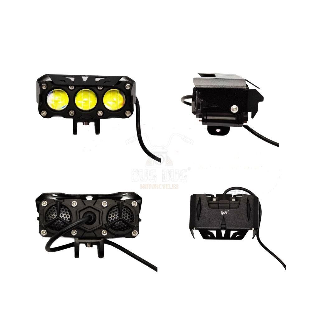 HJG Triple Shot Dual Intensity Mini Driving LED Driving Fog Lights White Yellow