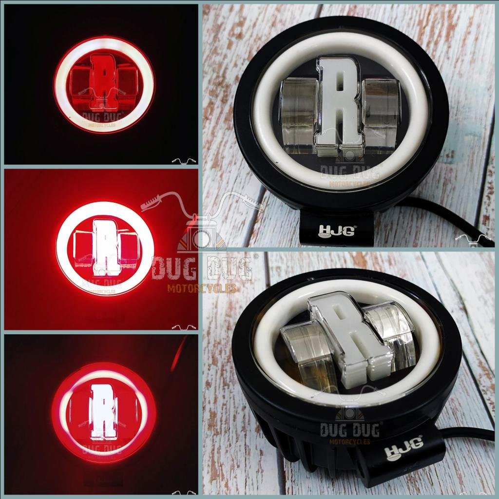 R Logo LED Fog Light with DRL Ring for all Motorcycles