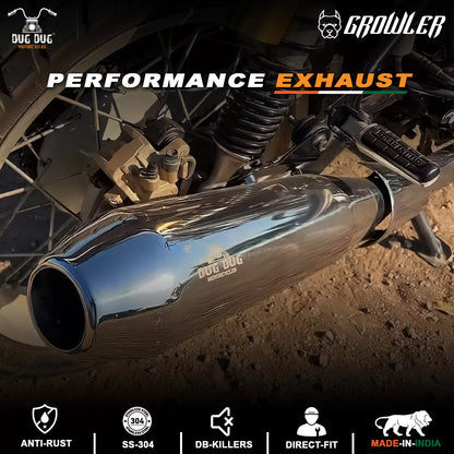 Dug Dug Growler Performance Exhaust with dB killer for Super Meteor 650