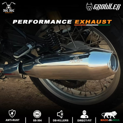 Dug Dug Growler Performance Exhaust with dB killer for Super Meteor 650