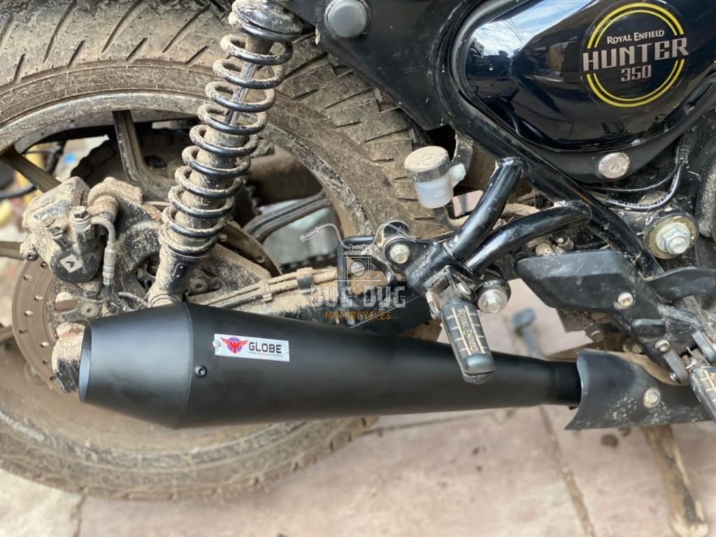 Dug Dug Globe Megaphone Exhaust for Royal Enfield Hunter 350