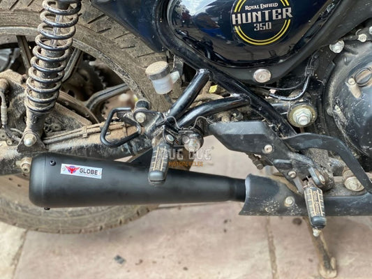 Dug Dug Globe Torpedo Exhaust for Royal Enfield Hunter 350