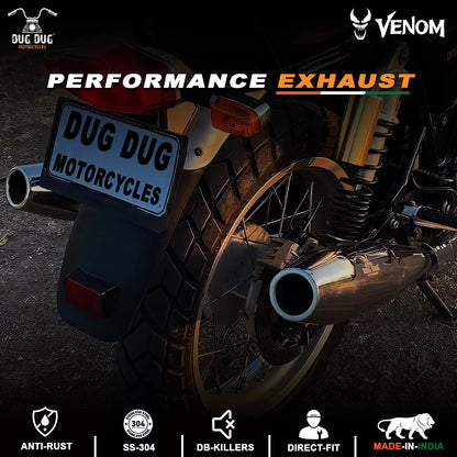 Dug Dug Venom Performance Exhaust SS-304 for Interceptor 650 and Continental GT 650