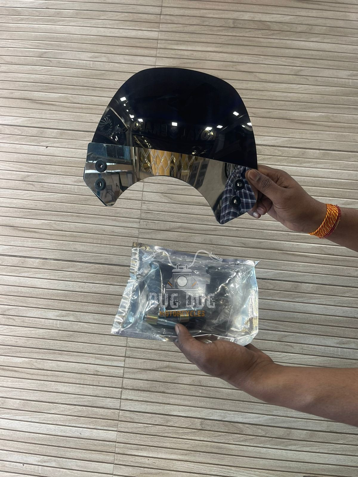 Windshield Visor with Steel Plate for Royal Enfield Hunter 350